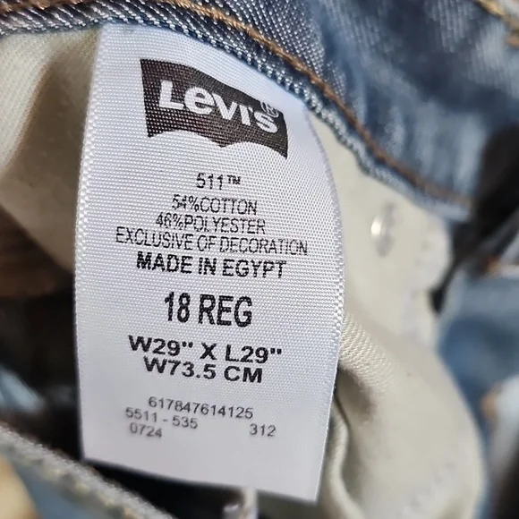 Levi's Light Blue Straight Jeans Sz 18 Sz 29 Vintage Soft - Picture 5 of 8